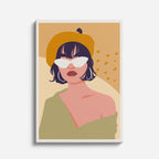 cuadro canvas ilustracion humana noir crema estilo contemporaneo