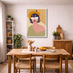 cuadro canvas ilustracion humana noir crema estilo contemporaneo