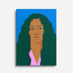 cuadro canvas ilustracion humana melena esmeralda estilo contemporaneo