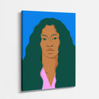 cuadro canvas ilustracion humana melena esmeralda estilo contemporaneo