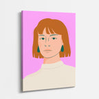 cuadro canvas ilustracion humana fleco lavanda estilo contemporaneo