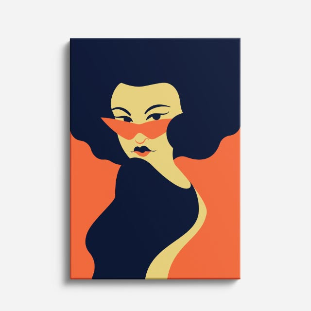 cuadro canvas ilustracion humana sombra indigo estilo contemporaneo