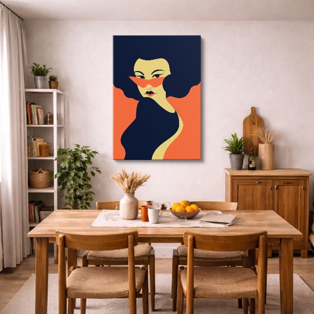 cuadro canvas ilustracion humana sombra indigo estilo contemporaneo