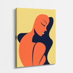 cuadro canvas ilustracion humana perfil de sol estilo contemporaneo
