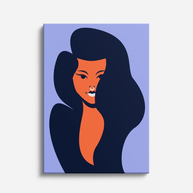 cuadro canvas ilustracion humana noche lavanda estilo contemporaneo