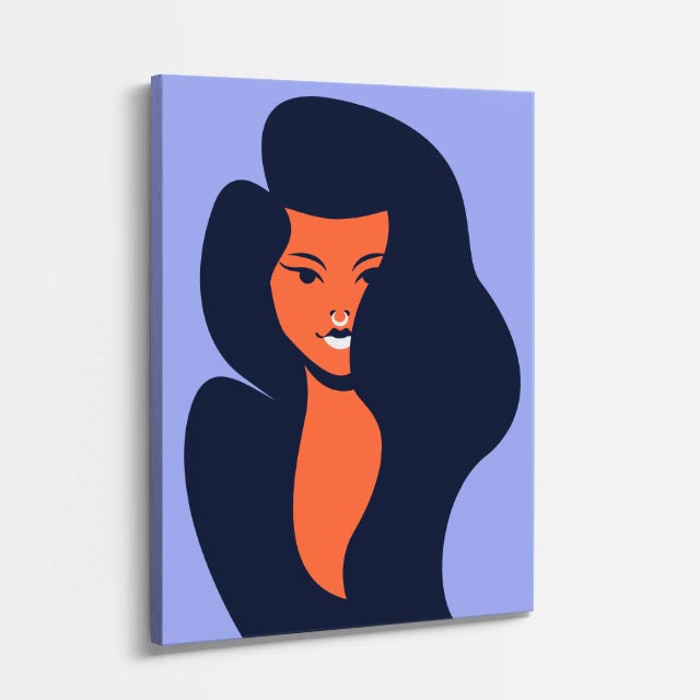 cuadro canvas ilustracion humana noche lavanda estilo contemporaneo