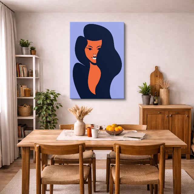 cuadro canvas ilustracion humana noche lavanda estilo contemporaneo