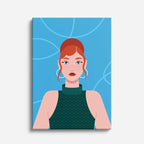 cuadro canvas ilustracion humana rostro celeste estilo contemporaneo