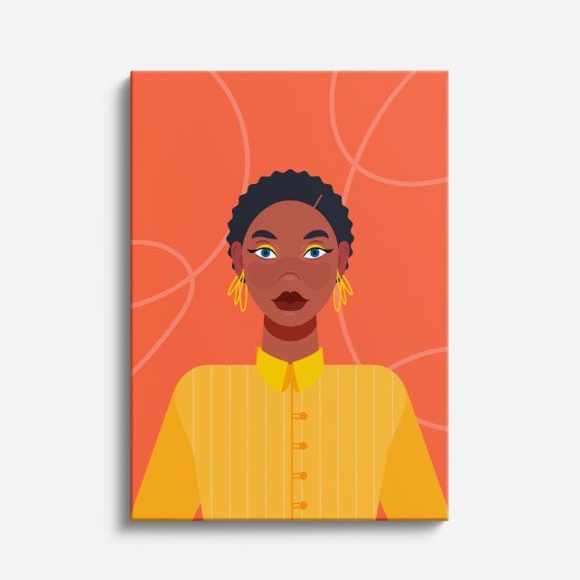 cuadro canvas ilustracion humana aura coral estilo contemporaneo