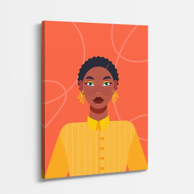 cuadro canvas ilustracion humana aura coral estilo contemporaneo