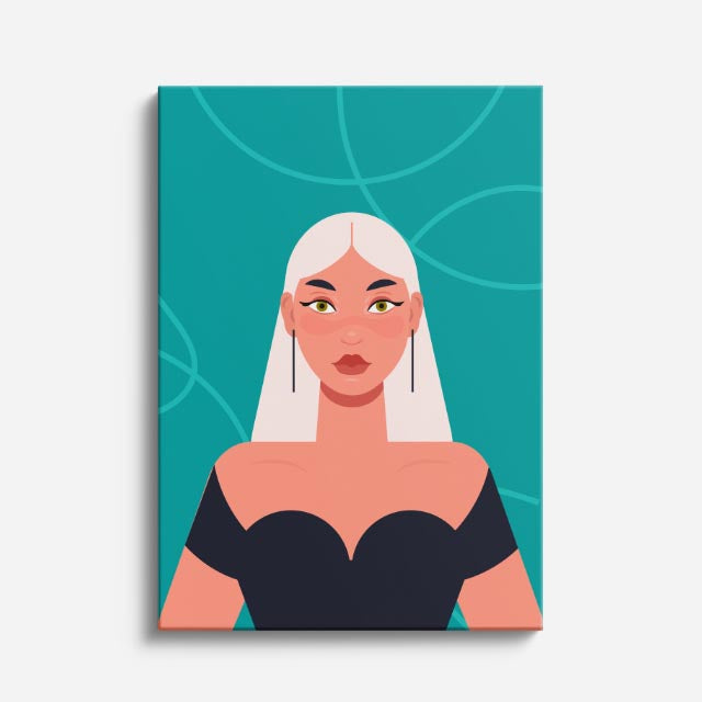 cuadro canvas ilustracion humana velo marino estilo contemporaneo