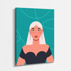 cuadro canvas ilustracion humana velo marino estilo contemporaneo