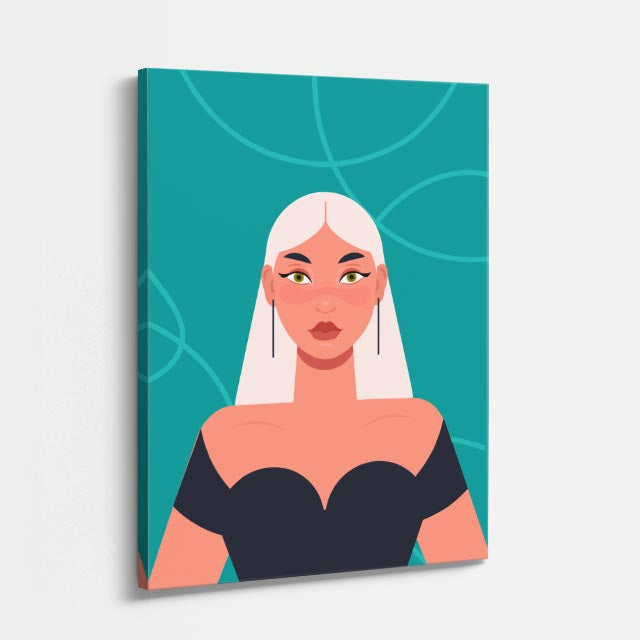 cuadro canvas ilustracion humana velo marino estilo contemporaneo