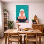 cuadro canvas ilustracion humana velo marino estilo contemporaneo