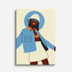 cuadro canvas ilustracion humana denim chic estilo contemporaneo