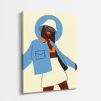 cuadro canvas ilustracion humana denim chic estilo contemporaneo