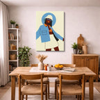 cuadro canvas ilustracion humana denim chic estilo contemporaneo