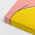 cuadro canvas ilustracion humana glam amarillo estilo contemporaneo