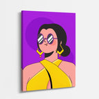 cuadro canvas ilustracion humana glam amarillo estilo contemporaneo