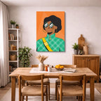 cuadro canvas ilustracion humana cuadros verdes estilo contemporaneo