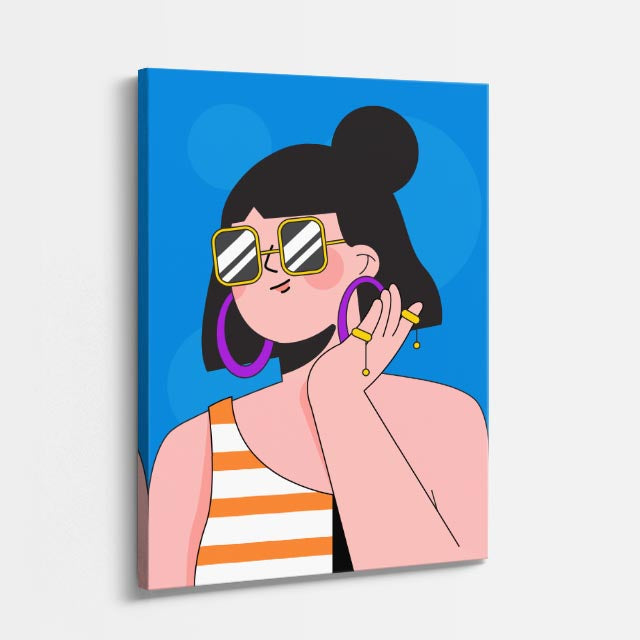cuadro canvas ilustracion humana rayas pop estilo contemporaneo