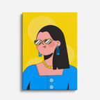 cuadro canvas ilustracion humana circulo dorado estilo contemporaneo