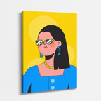 cuadro canvas ilustracion humana circulo dorado estilo contemporaneo