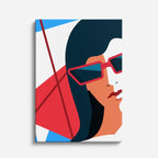 cuadro canvas ilustracion humana lentes carmesi estilo contemporaneo