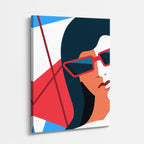 cuadro canvas ilustracion humana lentes carmesi estilo contemporaneo