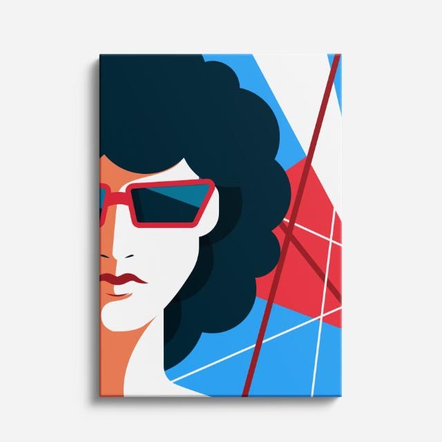 cuadro canvas ilustracion humana perfil electrico estilo contemporaneo