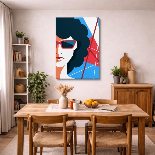 cuadro canvas ilustracion humana perfil electrico estilo contemporaneo