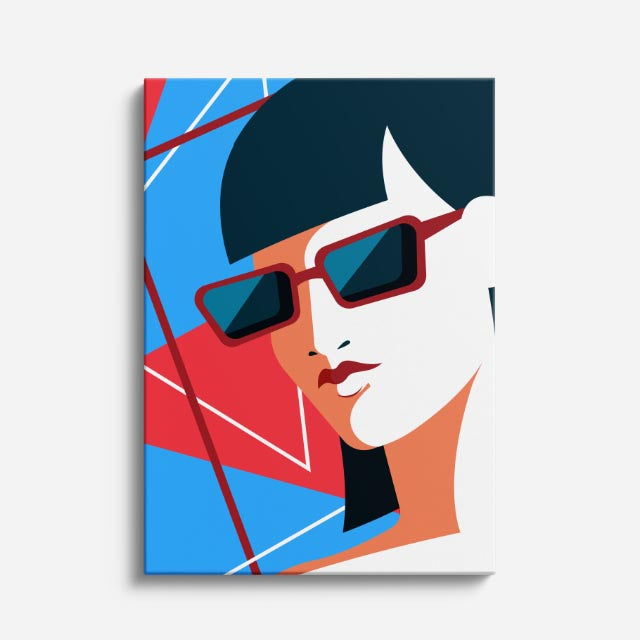 cuadro canvas ilustracion humana sombra geometrica estilo contemporaneo