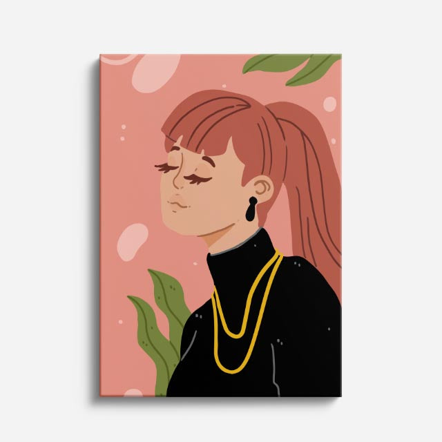 cuadro canvas ilustracion humana mono de cobre estilo contemporaneo