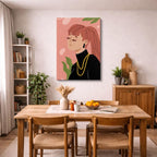 cuadro canvas ilustracion humana mono de cobre estilo contemporaneo