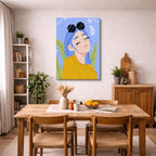 cuadro canvas ilustracion humana sueno celeste estilo contemporaneo