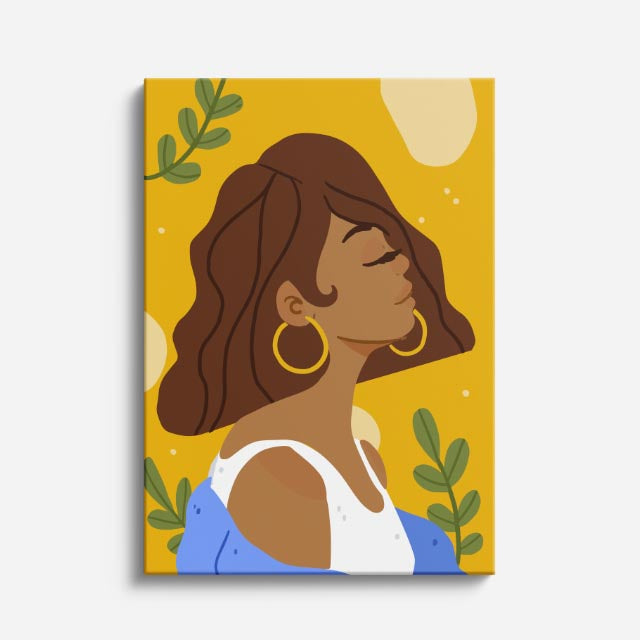 cuadro canvas ilustracion humana brisa de oro estilo contemporaneo