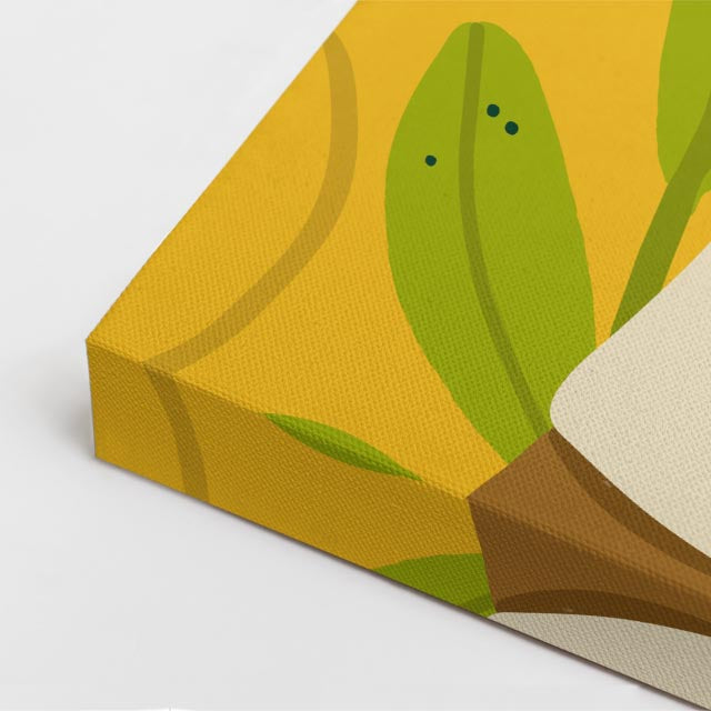 cuadro canvas ilustracion humana sombrero miel estilo contemporaneo