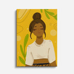 cuadro canvas ilustracion humana sombrero miel estilo contemporaneo