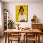 cuadro canvas ilustracion humana sombrero miel estilo contemporaneo