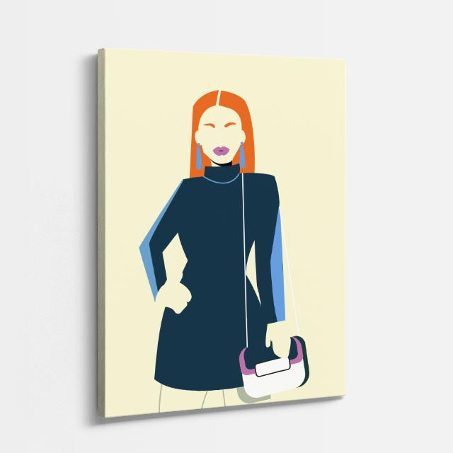 cuadro canvas ilustracion humana negro paris estilo contemporaneo