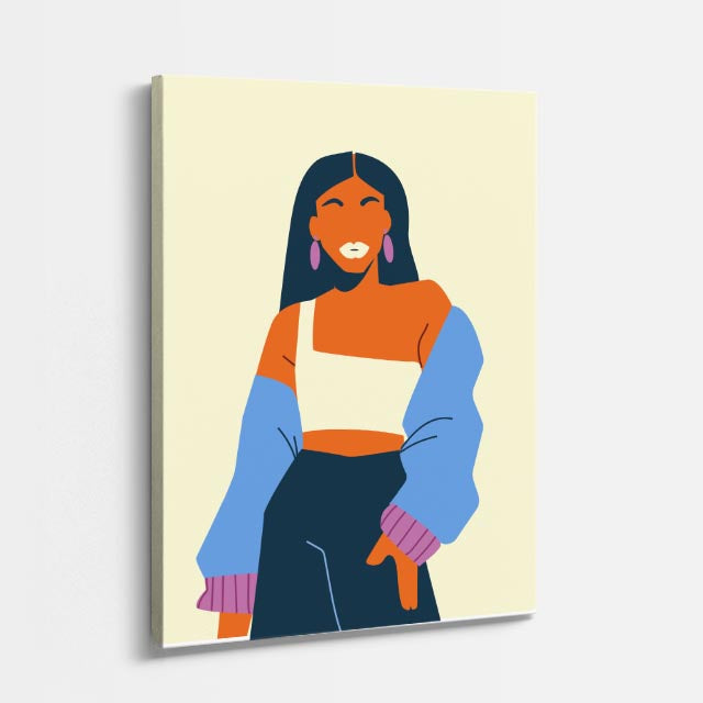 cuadro canvas ilustracion humana bloque coral estilo contemporaneo