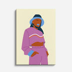 cuadro canvas ilustracion humana sueter lila estilo contemporaneo