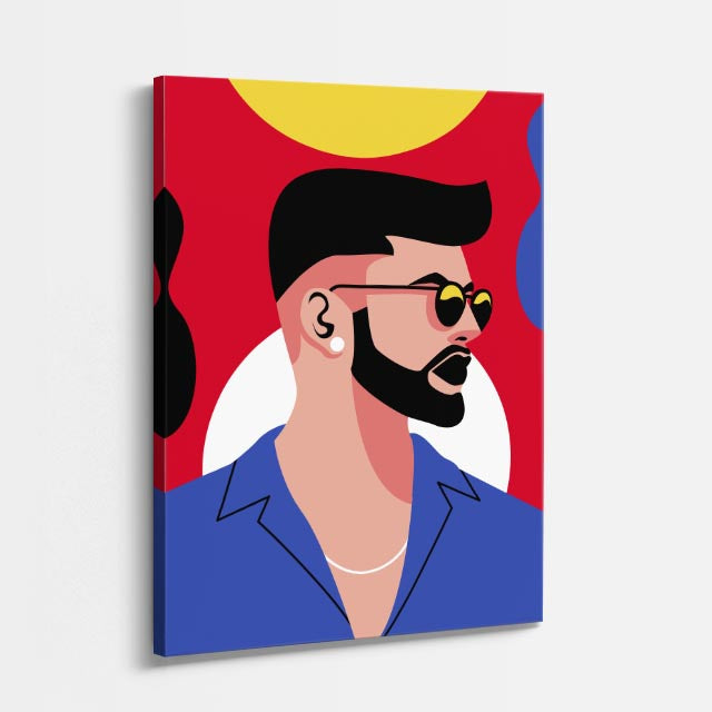cuadro canvas ilustracion humana noir tropical estilo contemporaneo
