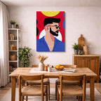 cuadro canvas ilustracion humana noir tropical estilo contemporaneo