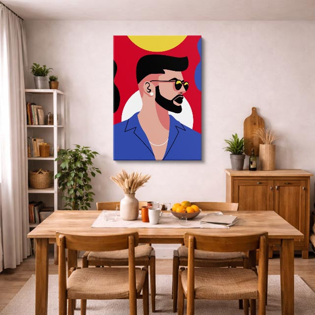 cuadro canvas ilustracion humana noir tropical estilo contemporaneo