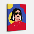 cuadro canvas ilustracion humana rojo cobalto estilo contemporaneo