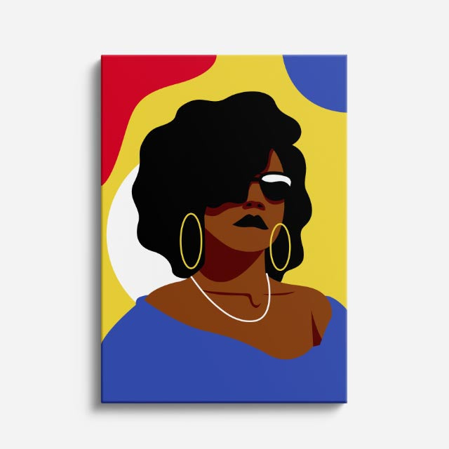cuadro canvas ilustracion humana aros de sol estilo contemporaneo