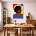 cuadro canvas ilustracion humana aros de sol estilo contemporaneo