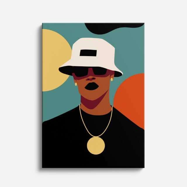 cuadro canvas ilustracion humana bucket nocturno estilo contemporaneo
