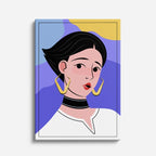 cuadro canvas ilustracion humana lazo dorado estilo contemporaneo